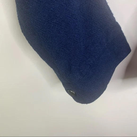 Zara Man Blue Linen Biker Bomber Jacket Size Medium - Picture 4 of 10